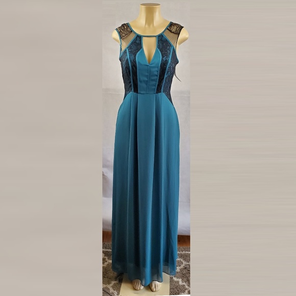 BCBGeneration Teal and Black Maxi Dress - Picture 2 of 7